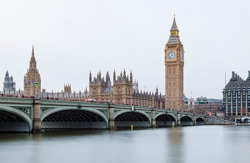 A stunning view of London's iconic Big Ben clock tower, towering over the surrounding cityscape