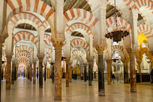 Constructed as a Mosque in 785 and converted in 1236 in the current Cathedral of Córdoba, the temple even now retains features of the Islamic architecture. It is also know as the Great Mosque of Córdoba, and is a Unesco World Heritage Site.