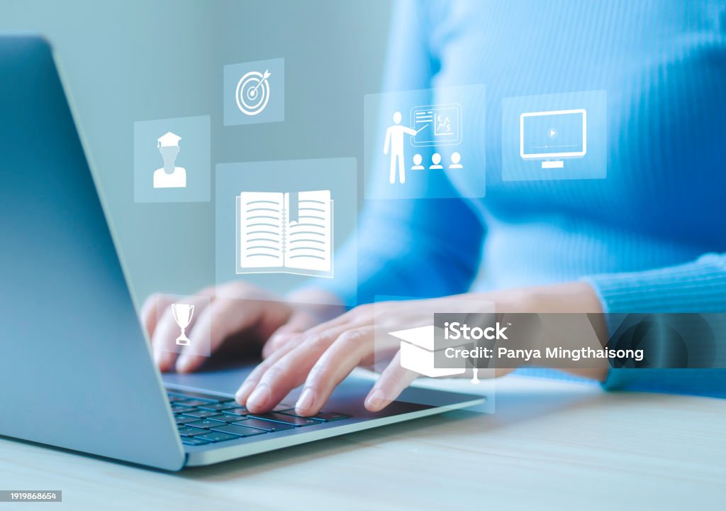 Person Using Elearning Elearning Education Internet Lessons Technology Internet Education ...