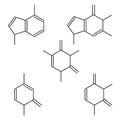 Set of formula DNA nucleotide. Guanine, adenine, cytosine and thymine line illustration isolated on white. Outline icons isolated on white. Vector illustration