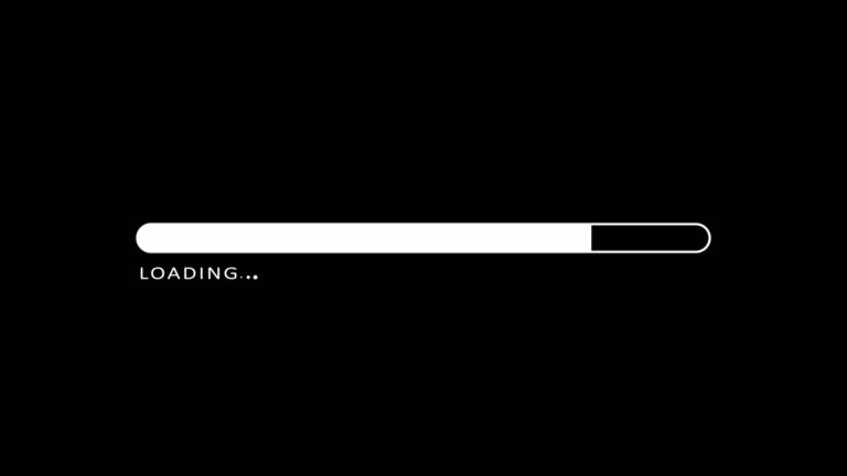 Loading bar with glow effect downloading progress animation