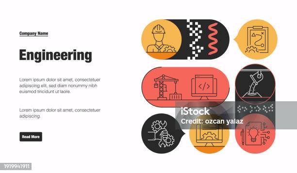 Engineering Class Banner Engineering Related Vector Banner Design Concept Global Multisphere ...