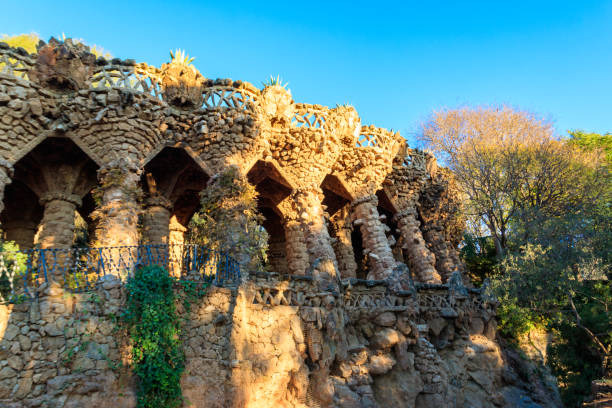 istock Columns designed by Antoni Gaudi in park Guell in Barcelona, Spain 1920006070