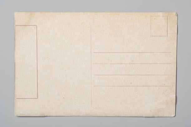 istock Vintage back of a postcard on a gray background. 1920020388