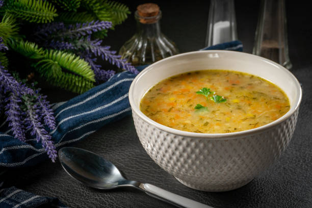 istock Barley soup with vegetables and chicken. 1920037079