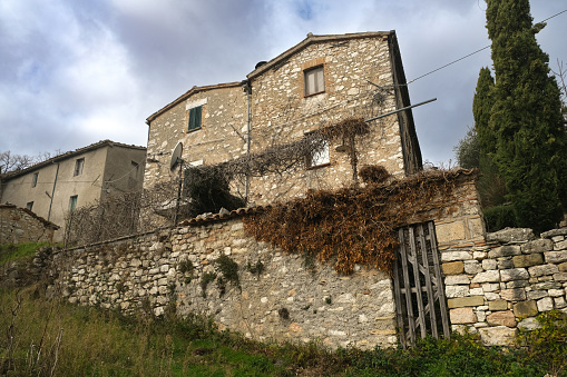 An old village on the mountains with stone construction