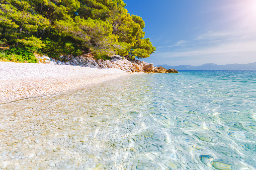 Incredible place of the calm Adriatic Sea. Location Makarska riviera, Croatia, Dalmatia region, Balkans, Europe. Scenic image of most popular european travel destination. Discover the beauty of earth.