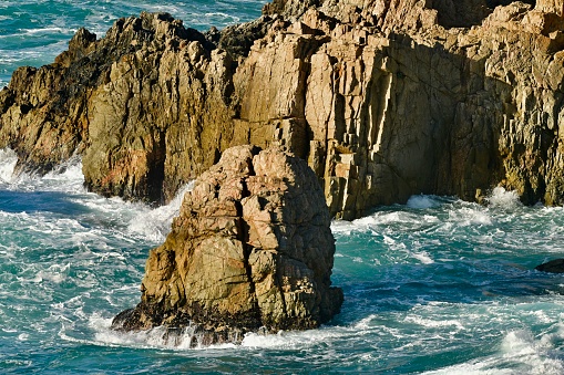 Huge winter wave along Highway ! in Central California coastline