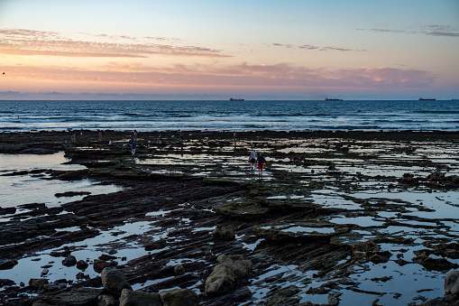 Casablanca, Morocco - Sep. 11, 2023: Park Marina at dusk, Casablanca, Morocco.