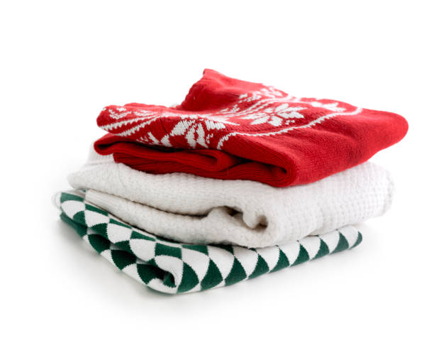 istock Stack of knitted clothes holiday design.Christmas items.New Year backdrop. 1920155860
