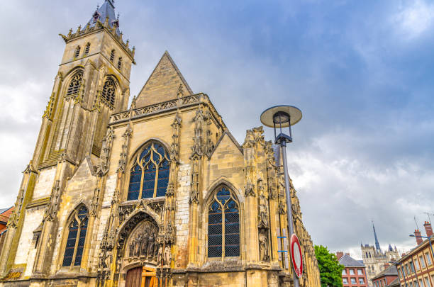 istock Saint-Germain catholic church Eglise Saint-Germain d'Amiens building with leaning tower in Amiens old historical city centre, Somme department, Hauts-de-France Region, Northern France 1920158635