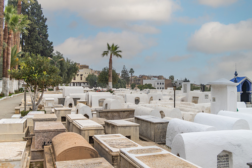 The historical Jewish cemetery of The Ibn Danan Synagogue (from the 17th century), located in the Jewish district in Fez, Morocco, Africa.