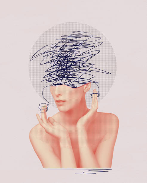 istock Abstract human brain, drawn style. Creative idea symbol, art design or collage. Mental Health concept 1920253264