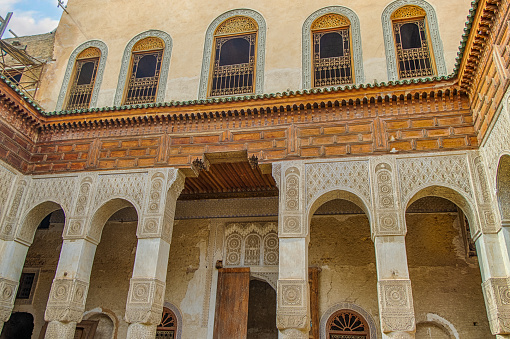FES, MOROCCO - Famous Nejjarine foundouk in the medina of Fes, Morocco
