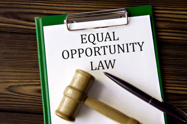 istock EQUAL OPPORTUNITY LAW - words on a white sheet with a judge's gavel 1920259322
