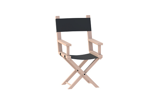 Director chair isolated on white background. 3d render