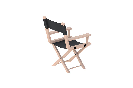 Director chair isolated on white background. 3d render