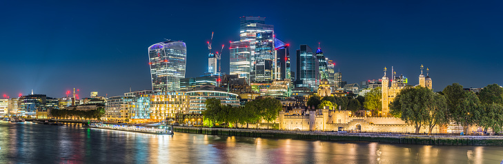 Tower Bridge in London in a beautiful summer night, England, United Kingdom