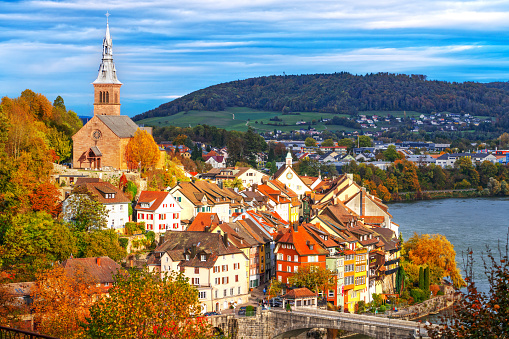Laufenburg, Switzerland on the Rhine River in the afternoon.