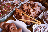 Pernicky, traditional Chezch gingerbread man cookies on a sale in Prague