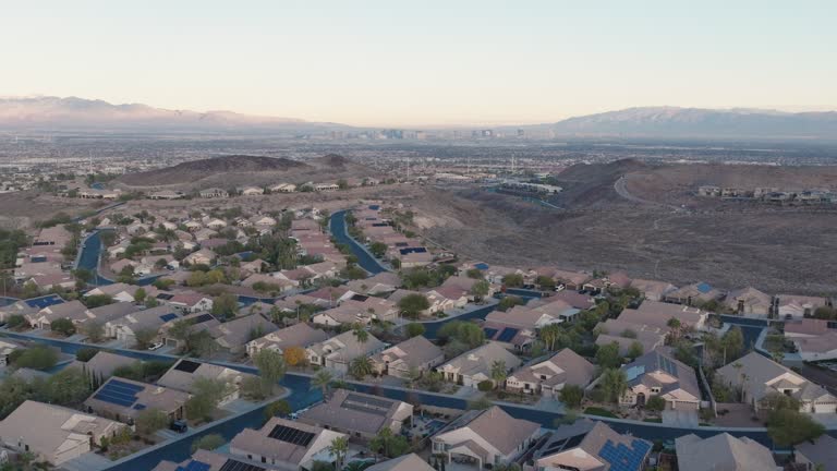 Suburban Homes in Nevada, Las Vegas Strip in the Background, Aerial