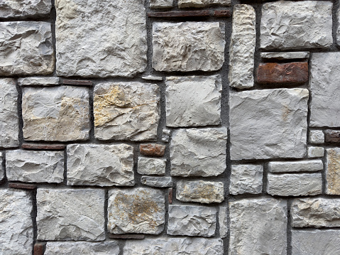 Stone Wall Background.Handmade. Old style. Solid build. No People.