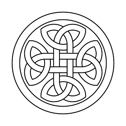 Celtic style vector element. Decorative line art illustration.