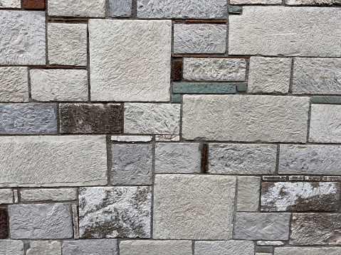 Stone Wall Background.Handmade. Old style. Solid build. No People.