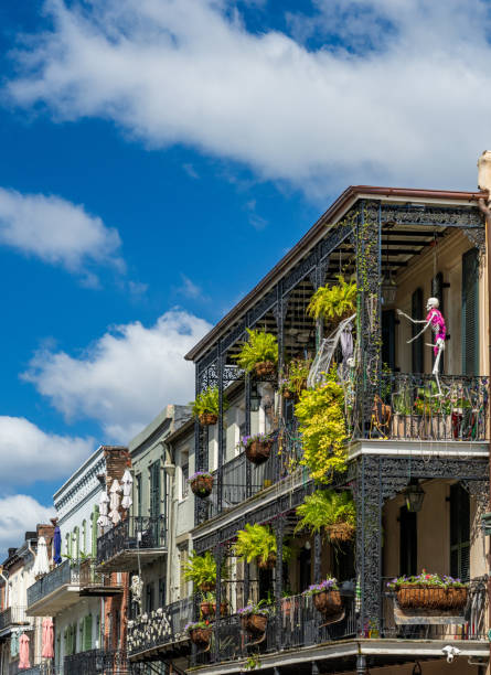 istock Traditional wrought iron balcony on brick New Orleans house 1920335931