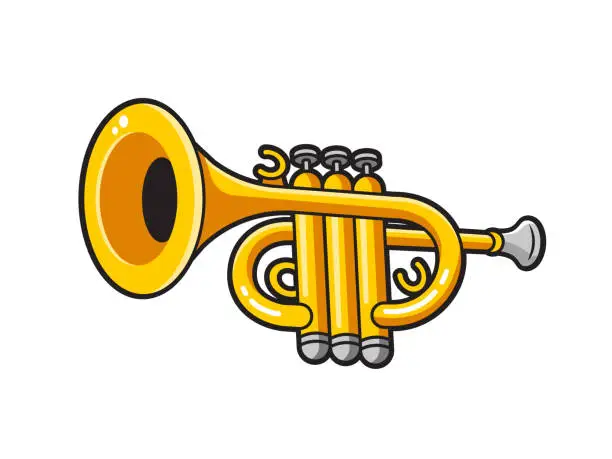 Vector illustration of Cartoon Trumpet