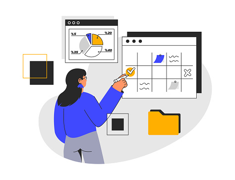 Workflow planning illustrations concept. Trendy vector style.