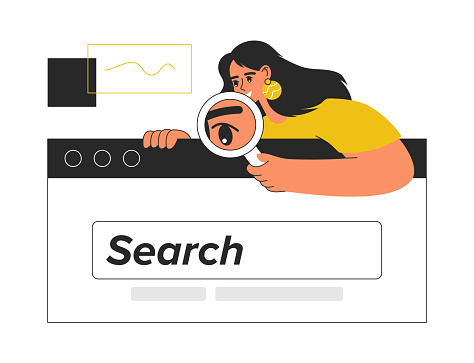 Web search illustrations concept. Trendy vector style.