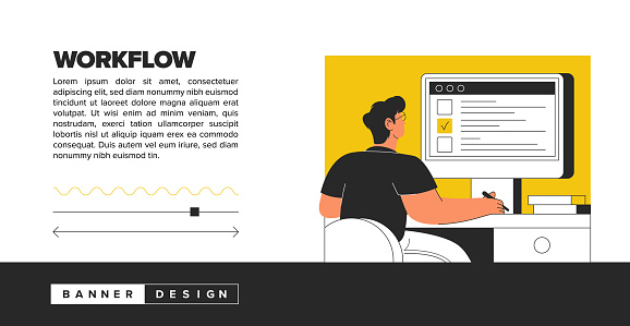 Workflow illustrations concept. Trendy vector style and banner design.