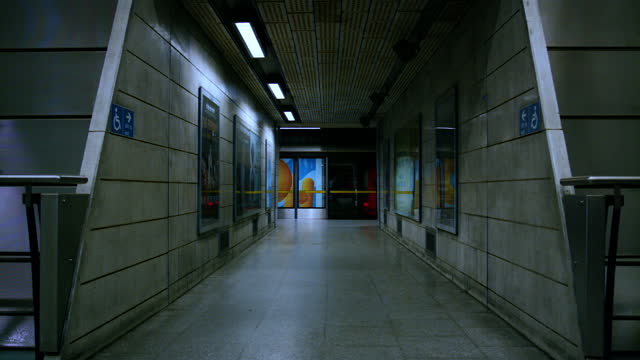 Underground subway platform
