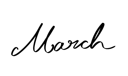 March month calligraphy hand written vector illustration march woman day sleep day event international beautiful symbol decoration ornament mother female love card greeting season icon sign holiday