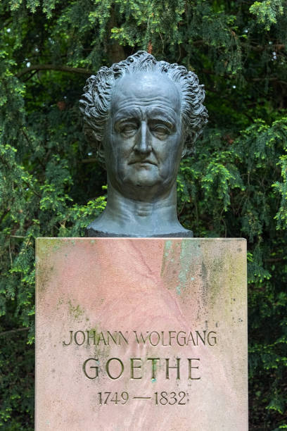 bust of johann wolfgang von goethe in heidelberg, germany - polymath стоковые фото и изображения