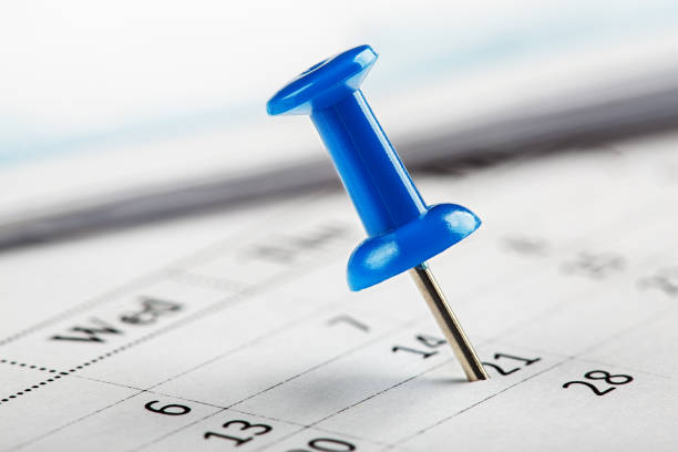 istock Important date and calendar appointment. pin on calendar. 1920545840