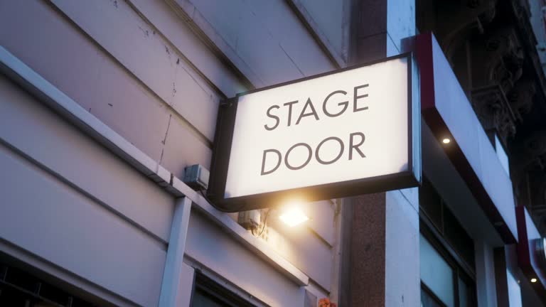 Stage door at dusk