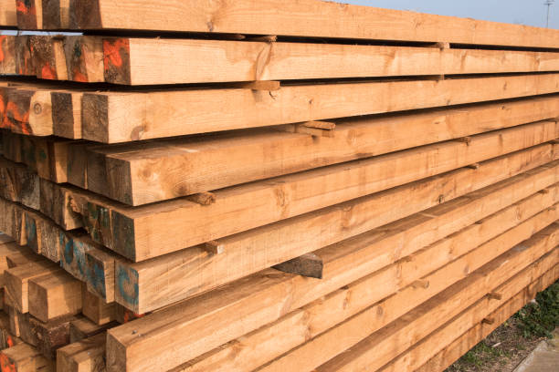 istock Stacked wooden beams 1920569770