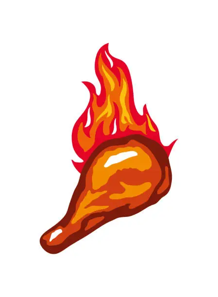 Vector illustration of international hot and spicy food day chicken