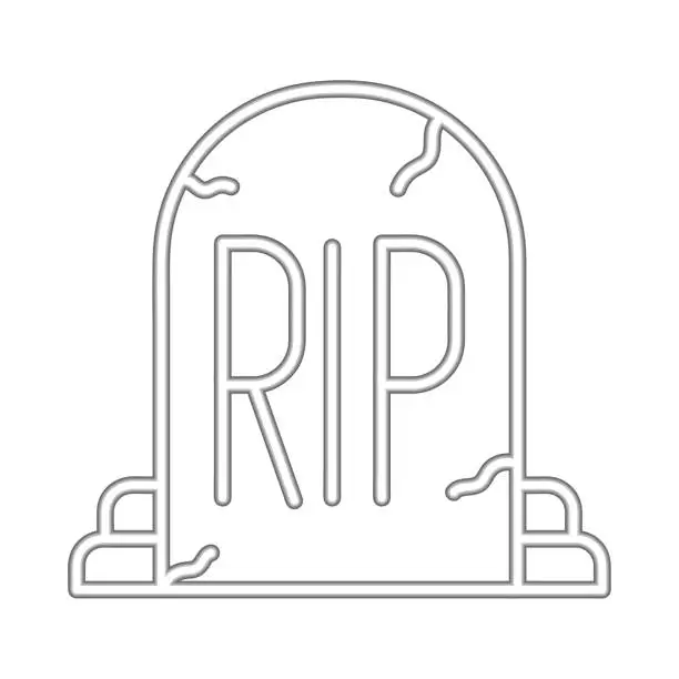 Vector illustration of halloween tombstone rip