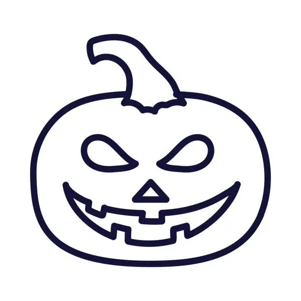 Vector illustration of halloween scary pumpkin