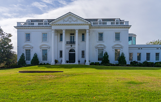 Montpelier Station, Virginia, USA - July 30, 2022: “Montpelier”, home of United States President and Founding Father James Madison and his wife Dolly Madison.