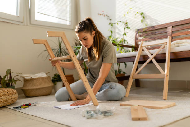 istock Following the instructions for assembling furniture 1920643931