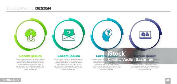 Set Head With Question Mark Envelope And Question And Answer Business ...