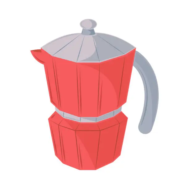 Vector illustration of moka pot coffee