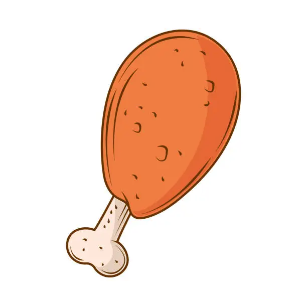 Vector illustration of chicken leg fast food