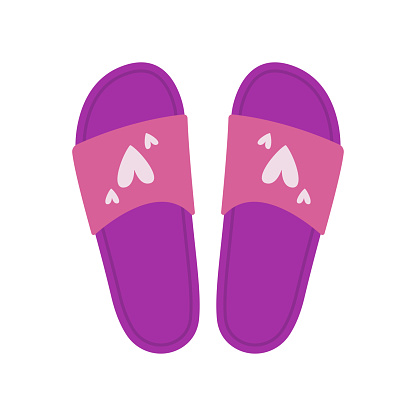 Flip flops icon. Beach slippers. Colored silhouette. Top front view. Vector simple flat graphic illustration. Isolated object on a white background. Isolate.