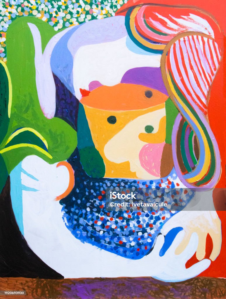Baby Abstract Potrait Mother And Baby Stock Illustration - Download Image Now - Abstract ...