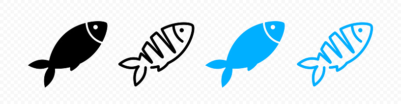 Fish vector icon. Fish icons. Seafood concept.